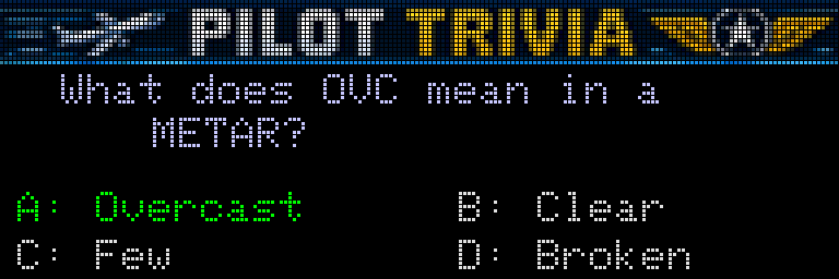 METARVUE pilot trivia display mode
